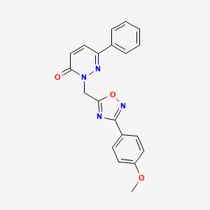 molecular formula C20H16N4O3 B3205750 2-((3-(4-methoxyphenyl)-1,2,4-oxadiazol-5-yl)methyl)-6-phenylpyridazin-3(2H)-one CAS No. 1040657-37-1