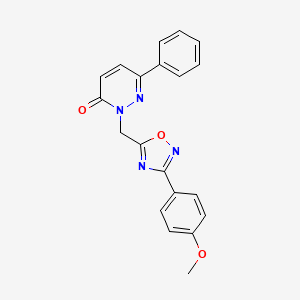 molecular formula C20H16N4O3 B3205750 2-{[3-(4-methoxyphenyl)-1,2,4-oxadiazol-5-yl]methyl}-6-phenyl-2,3-dihydropyridazin-3-one CAS No. 1040657-37-1