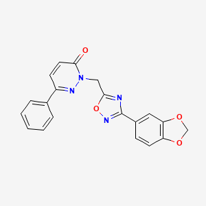 molecular formula C20H14N4O4 B3205753 2-((3-(benzo[d][1,3]dioxol-5-yl)-1,2,4-oxadiazol-5-yl)methyl)-6-phenylpyridazin-3(2H)-one CAS No. 1040657-55-3