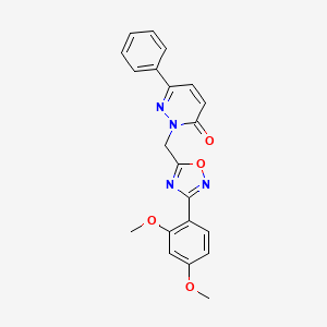 molecular formula C21H18N4O4 B3205756 2-((3-(2,4-dimethoxyphenyl)-1,2,4-oxadiazol-5-yl)methyl)-6-phenylpyridazin-3(2H)-one CAS No. 1040657-67-7