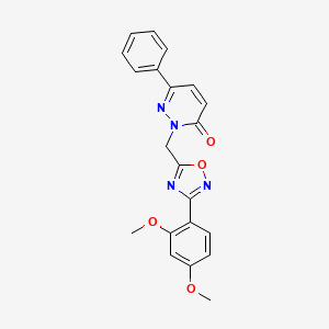 molecular formula C21H18N4O4 B3205756 2-{[3-(2,4-dimethoxyphenyl)-1,2,4-oxadiazol-5-yl]methyl}-6-phenyl-2,3-dihydropyridazin-3-one CAS No. 1040657-67-7