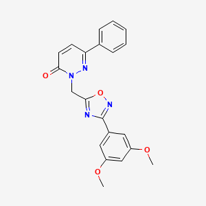 molecular formula C21H18N4O4 B3205760 2-((3-(3,5-dimethoxyphenyl)-1,2,4-oxadiazol-5-yl)methyl)-6-phenylpyridazin-3(2H)-one CAS No. 1040657-73-5