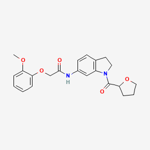 molecular formula C22H24N2O5 B3205786 2-(2-methoxyphenoxy)-N-(1-(tetrahydrofuran-2-carbonyl)indolin-6-yl)acetamide CAS No. 1040658-02-3