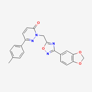 molecular formula C21H16N4O4 B3205788 2-((3-(benzo[d][1,3]dioxol-5-yl)-1,2,4-oxadiazol-5-yl)methyl)-6-(p-tolyl)pyridazin-3(2H)-one CAS No. 1040658-06-7