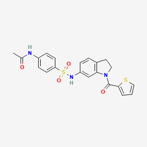 molecular formula C21H19N3O4S2 B3205801 N-(4-(N-(1-(thiophene-2-carbonyl)indolin-6-yl)sulfamoyl)phenyl)acetamide CAS No. 1040658-17-0