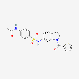 N-(4-(N-(1-(thiophene-2-carbonyl)indolin-6-yl)sulfamoyl)phenyl)acetamide