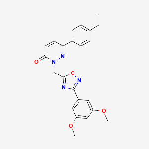 molecular formula C23H22N4O4 B3205824 2-((3-(3,5-dimethoxyphenyl)-1,2,4-oxadiazol-5-yl)methyl)-6-(4-ethylphenyl)pyridazin-3(2H)-one CAS No. 1040658-41-0