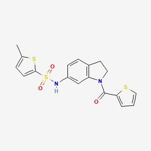 5-methyl-N-(1-(thiophene-2-carbonyl)indolin-6-yl)thiophene-2-sulfonamide