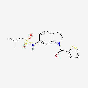 2-methyl-N-(1-(thiophene-2-carbonyl)indolin-6-yl)propane-1-sulfonamide