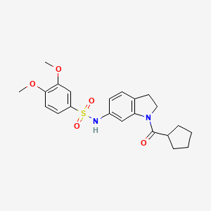 N-(1-(cyclopentanecarbonyl)indolin-6-yl)-3,4-dimethoxybenzenesulfonamide