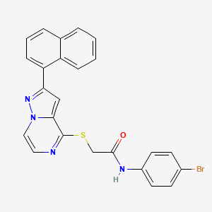 molecular formula C24H17BrN4OS B3205856 N-(4-bromophenyl)-2-{[2-(1-naphthyl)pyrazolo[1,5-a]pyrazin-4-yl]thio}acetamide CAS No. 1040658-95-4