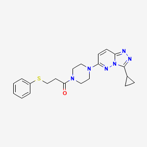 molecular formula C21H24N6OS B3205867 1-(4-(3-Cyclopropyl-[1,2,4]triazolo[4,3-b]pyridazin-6-yl)piperazin-1-yl)-3-(phenylthio)propan-1-one CAS No. 1040659-08-2