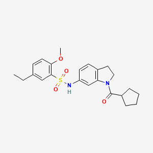 N-(1-(cyclopentanecarbonyl)indolin-6-yl)-5-ethyl-2-methoxybenzenesulfonamide