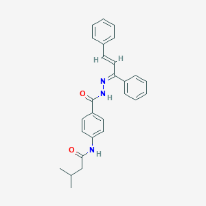 N-(4-((Z)-2-((E)-1,3-diphenylallylidene)hydrazinecarbonyl)phenyl)-3-methylbutanamide