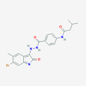 molecular formula C21H21BrN4O3 B320590 N-[4-[[(6-bromo-5-methyl-2-oxoindol-3-yl)amino]carbamoyl]phenyl]-3-methylbutanamide 