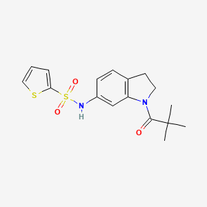 molecular formula C17H20N2O3S2 B3205902 N-(1-pivaloylindolin-6-yl)thiophene-2-sulfonamide CAS No. 1040659-61-7