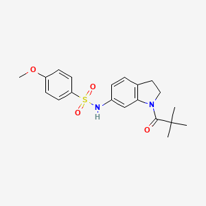 molecular formula C20H24N2O4S B3205912 4-methoxy-N-(1-pivaloylindolin-6-yl)benzenesulfonamide CAS No. 1040659-76-4