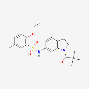 molecular formula C22H28N2O4S B3205922 2-ethoxy-5-methyl-N-(1-pivaloylindolin-6-yl)benzenesulfonamide CAS No. 1040660-31-8
