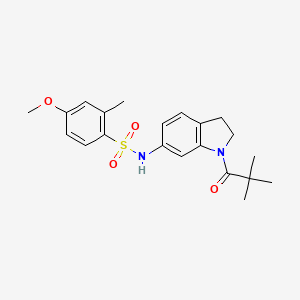 molecular formula C21H26N2O4S B3205933 4-methoxy-2-methyl-N-(1-pivaloylindolin-6-yl)benzenesulfonamide CAS No. 1040660-43-2