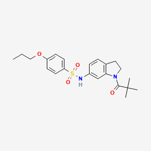 molecular formula C22H28N2O4S B3205949 N-(1-pivaloylindolin-6-yl)-4-propoxybenzenesulfonamide CAS No. 1040660-67-0