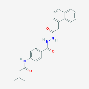 molecular formula C24H25N3O3 B320596 3-methyl-N-(4-{[2-(1-naphthylacetyl)hydrazino]carbonyl}phenyl)butanamide 