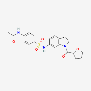 molecular formula C21H23N3O5S B3205999 N-(4-(N-(1-(tetrahydrofuran-2-carbonyl)indolin-6-yl)sulfamoyl)phenyl)acetamide CAS No. 1040662-18-7