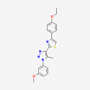 molecular formula C21H20N4O2S B3206032 4-(4-ethoxyphenyl)-2-(1-(3-methoxyphenyl)-5-methyl-1H-1,2,3-triazol-4-yl)thiazole CAS No. 1040662-57-4