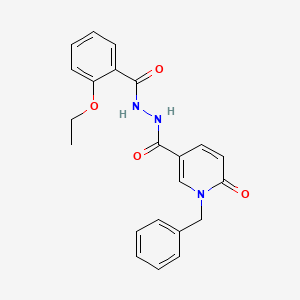 molecular formula C22H21N3O4 B3206037 1-benzyl-N'-(2-ethoxybenzoyl)-6-oxo-1,6-dihydropyridine-3-carbohydrazide CAS No. 1040662-58-5