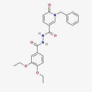 molecular formula C24H25N3O5 B3206053 1-benzyl-N'-(3,4-diethoxybenzoyl)-6-oxo-1,6-dihydropyridine-3-carbohydrazide CAS No. 1040662-79-0