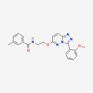 molecular formula C22H21N5O3 B3206059 N-(2-((3-(2-methoxyphenyl)-[1,2,4]triazolo[4,3-b]pyridazin-6-yl)oxy)ethyl)-3-methylbenzamide CAS No. 1040662-80-3