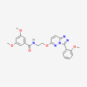 molecular formula C23H23N5O5 B3206065 3,5-dimethoxy-N-(2-((3-(2-methoxyphenyl)-[1,2,4]triazolo[4,3-b]pyridazin-6-yl)oxy)ethyl)benzamide CAS No. 1040662-88-1