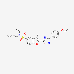 molecular formula C25H29N3O5S B3206077 N-butyl-2-[3-(4-ethoxyphenyl)-1,2,4-oxadiazol-5-yl]-N-ethyl-3-methyl-1-benzofuran-5-sulfonamide CAS No. 1040663-00-0