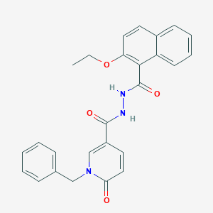 molecular formula C26H23N3O4 B3206089 1-benzyl-N'-(2-ethoxy-1-naphthoyl)-6-oxo-1,6-dihydropyridine-3-carbohydrazide CAS No. 1040663-11-3