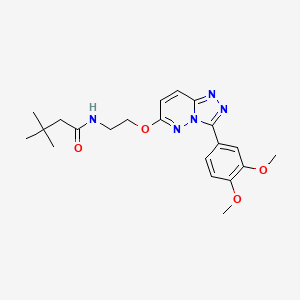 molecular formula C21H27N5O4 B3206128 N-(2-((3-(3,4-dimethoxyphenyl)-[1,2,4]triazolo[4,3-b]pyridazin-6-yl)oxy)ethyl)-3,3-dimethylbutanamide CAS No. 1040663-68-0