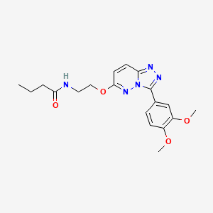 molecular formula C19H23N5O4 B3206135 N-(2-((3-(3,4-dimethoxyphenyl)-[1,2,4]triazolo[4,3-b]pyridazin-6-yl)oxy)ethyl)butyramide CAS No. 1040663-76-0