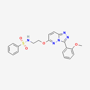 molecular formula C20H19N5O4S B3206160 N-(2-((3-(2-methoxyphenyl)-[1,2,4]triazolo[4,3-b]pyridazin-6-yl)oxy)ethyl)benzenesulfonamide CAS No. 1040665-30-2
