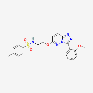 molecular formula C21H21N5O4S B3206173 N-(2-((3-(2-methoxyphenyl)-[1,2,4]triazolo[4,3-b]pyridazin-6-yl)oxy)ethyl)-4-methylbenzenesulfonamide CAS No. 1040665-38-0