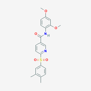 molecular formula C22H22N2O5S B3206189 N-(2,4-dimethoxyphenyl)-6-((3,4-dimethylphenyl)sulfonyl)nicotinamide CAS No. 1040665-59-5