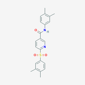 molecular formula C22H22N2O3S B3206194 N-(3,4-dimethylphenyl)-6-((3,4-dimethylphenyl)sulfonyl)nicotinamide CAS No. 1040665-66-4