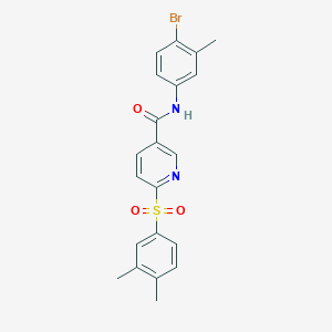 molecular formula C21H19BrN2O3S B3206199 N-(4-bromo-3-methylphenyl)-6-((3,4-dimethylphenyl)sulfonyl)nicotinamide CAS No. 1040665-73-3