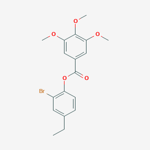 molecular formula C18H19BrO5 B320620 2-Bromo-4-ethylphenyl 3,4,5-trimethoxybenzoate 