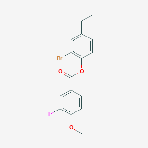 molecular formula C16H14BrIO3 B320622 2-Bromo-4-ethylphenyl 3-iodo-4-methoxybenzoate 