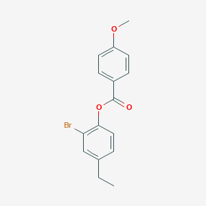 molecular formula C16H15BrO3 B320623 2-Bromo-4-ethylphenyl 4-methoxybenzoate 