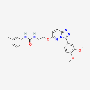 molecular formula C23H24N6O4 B3206235 1-(2-((3-(3,4-Dimethoxyphenyl)-[1,2,4]triazolo[4,3-b]pyridazin-6-yl)oxy)ethyl)-3-(m-tolyl)urea CAS No. 1040666-29-2