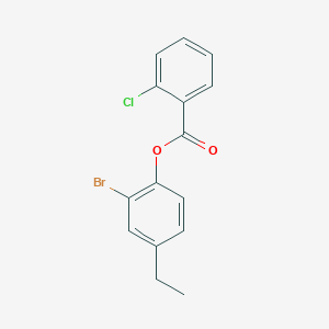 molecular formula C15H12BrClO2 B320625 2-Bromo-4-ethylphenyl 2-chlorobenzoate 