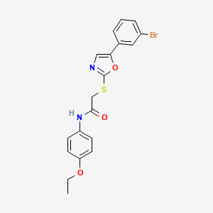 molecular formula C19H17BrN2O3S B3206261 2-((5-(3-bromophenyl)oxazol-2-yl)thio)-N-(4-ethoxyphenyl)acetamide CAS No. 1040666-76-9