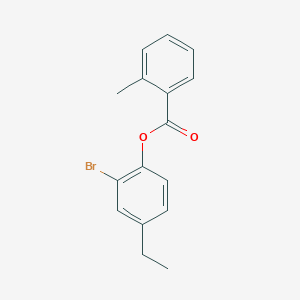molecular formula C16H15BrO2 B320627 2-Bromo-4-ethylphenyl 2-methylbenzoate 