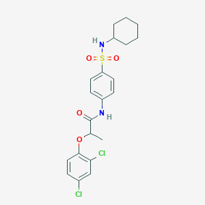 molecular formula C21H24Cl2N2O4S B320628 N-[4-(cyclohexylsulfamoyl)phenyl]-2-(2,4-dichlorophenoxy)propanamide 