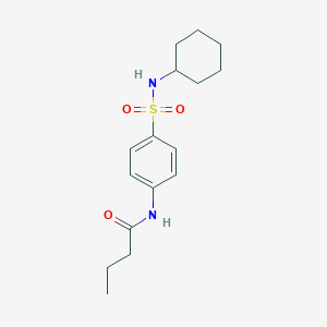 molecular formula C16H24N2O3S B320629 N-[4-(cyclohexylsulfamoyl)phenyl]butanamide 