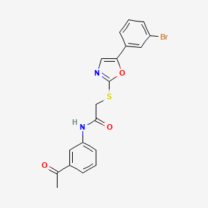 N-(3-acetylphenyl)-2-((5-(3-bromophenyl)oxazol-2-yl)thio)acetamide